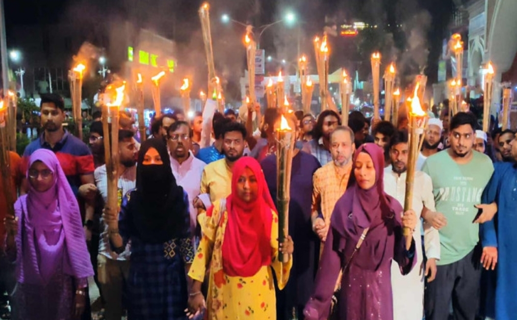 সিলেটে এনসিপির মশাল মিছিল