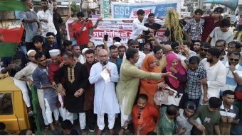 বড়লেখায় বিএনপির মনোনয়ন প্রত্যাশী শরিফুল হক সাজুর সমর্থনে গণমিছিল