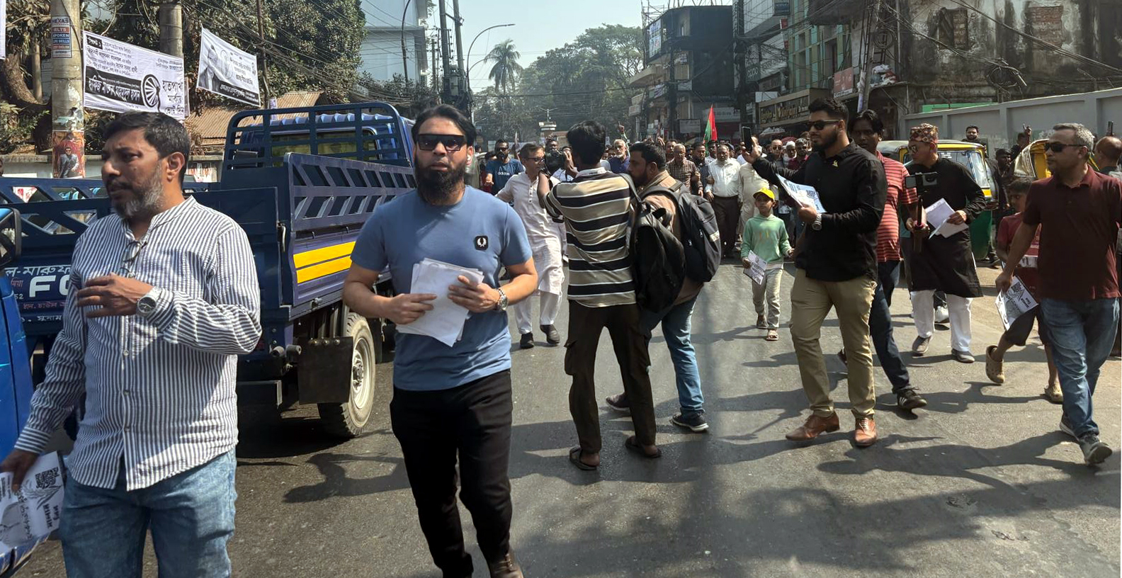 মিরাবাজারে যুক্তরাজ্য যুবদল নেতা মিনারের নেতৃত্বে ধানের শীষের প্রচারণা