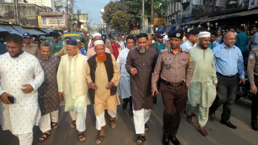 সিলেটের হাসান মার্কেটে আইন-শৃঙ্খলা বিষয়ক মতবিনিময় সভায় পুলিশ কমিশনার