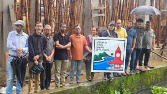 গোলাপগঞ্জের হাইকোর্টের আদেশ উপেক্ষা করে পুকুর ভরাট করে চলছে মার্কেট নির্মাণ